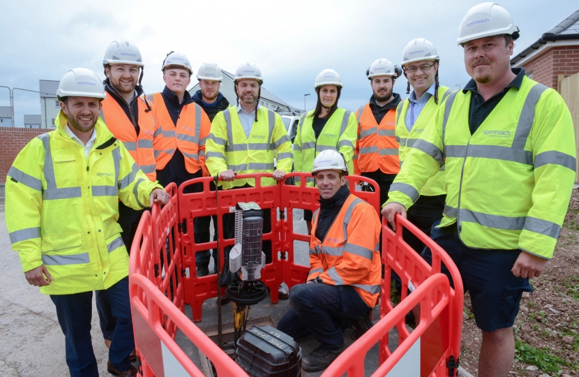 Stephen Crabb MP with Openreach engineers 